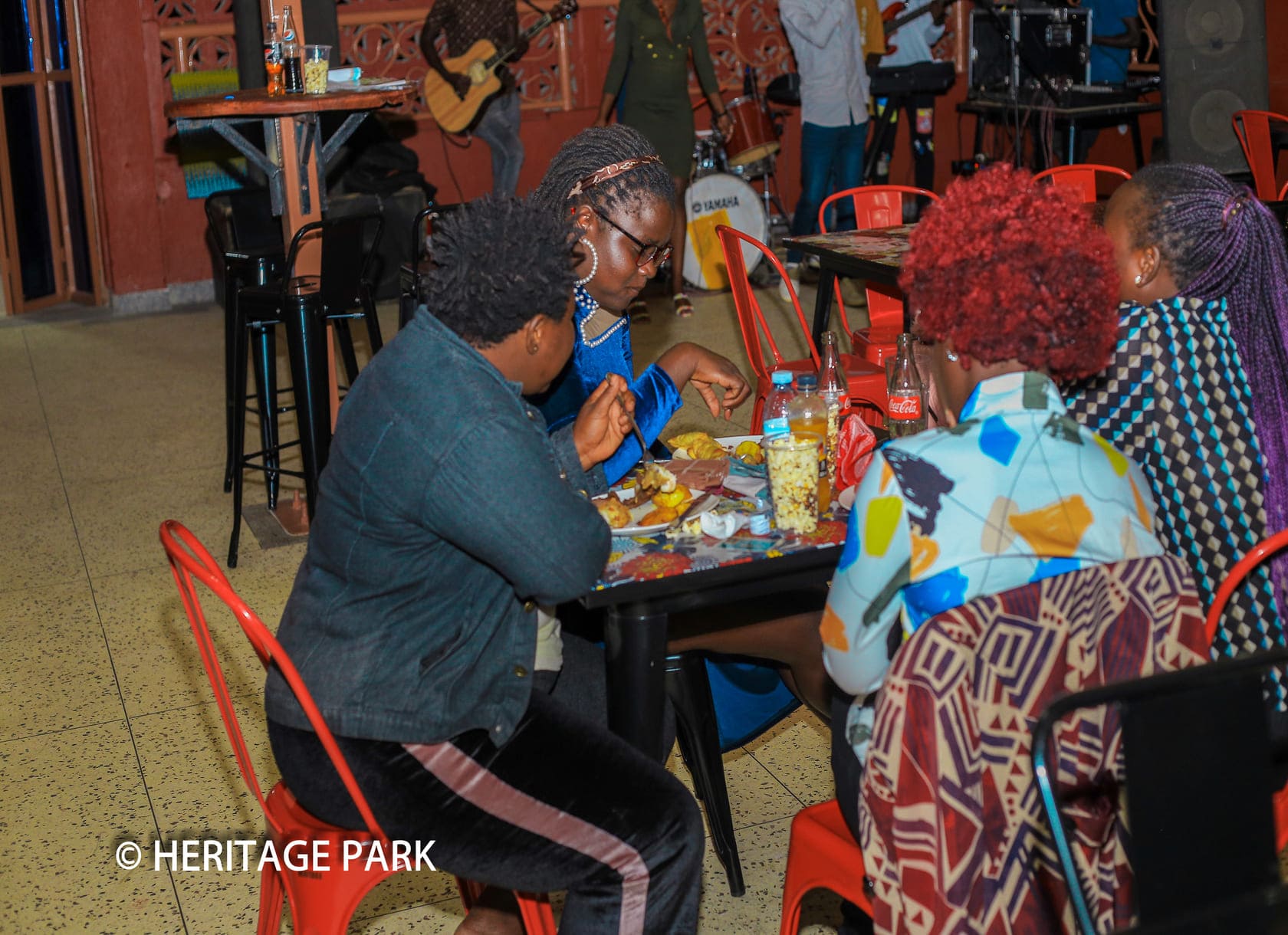 Guests eating in the evening at Heritage Hotels