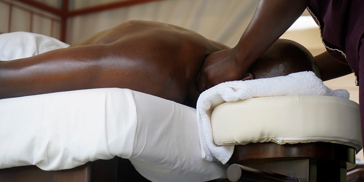 Relaxing massage therapy session
